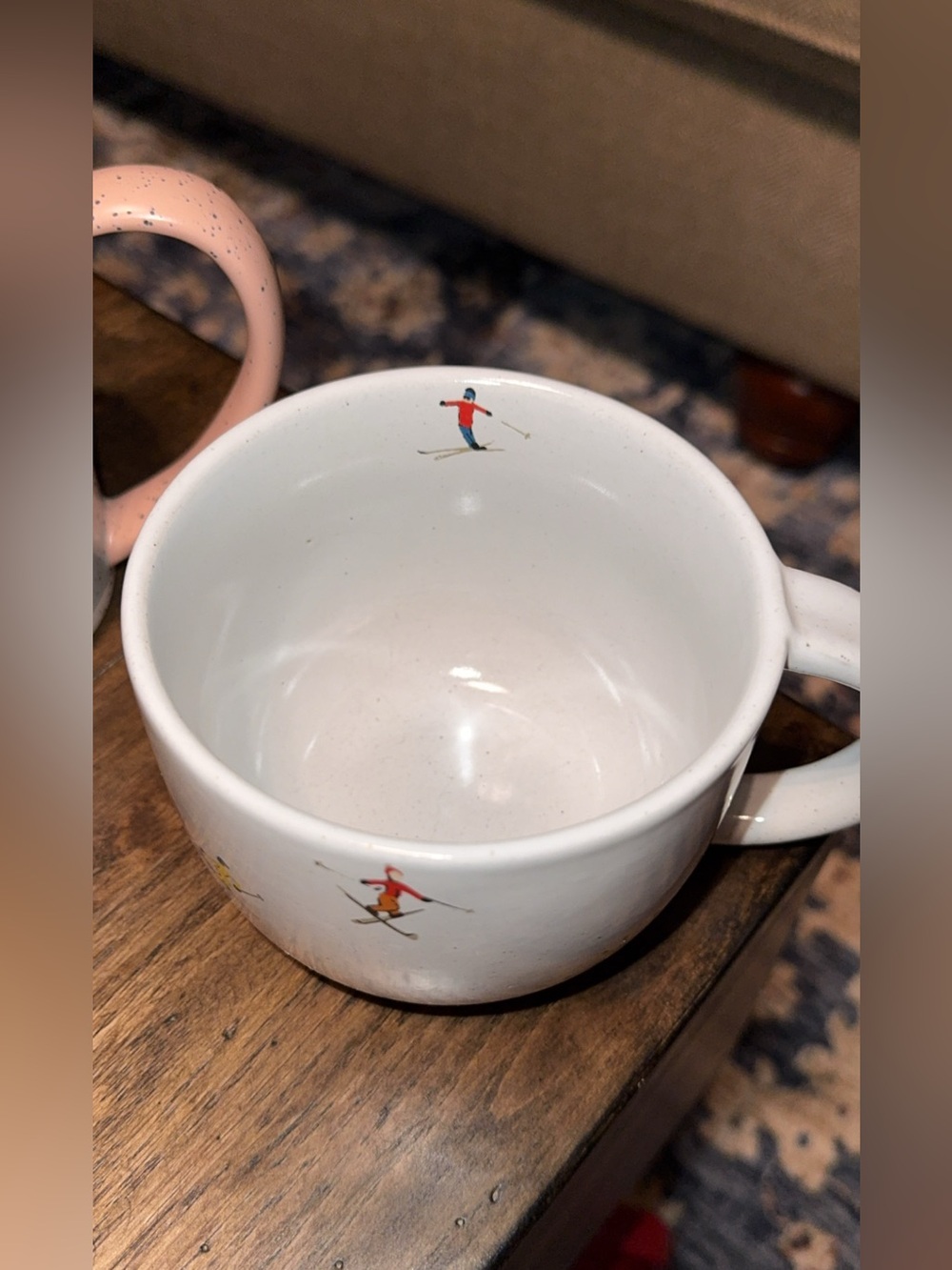 west elm/world market set of 2 coffee/tea mugs/cups snow ski/st jude/fox - Picture 6 of 7